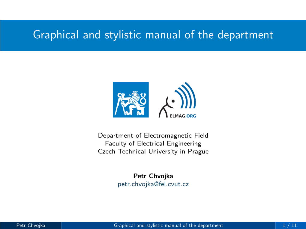 Graphical and Stylistic Manual of the Department