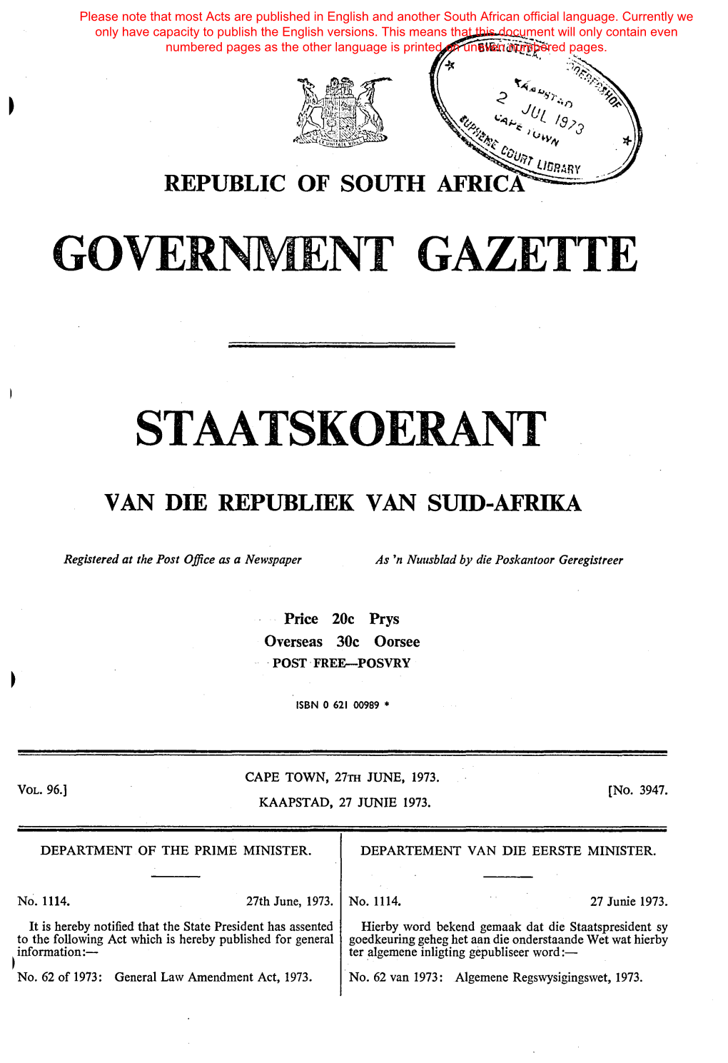 General Law Amendment Act, 1973