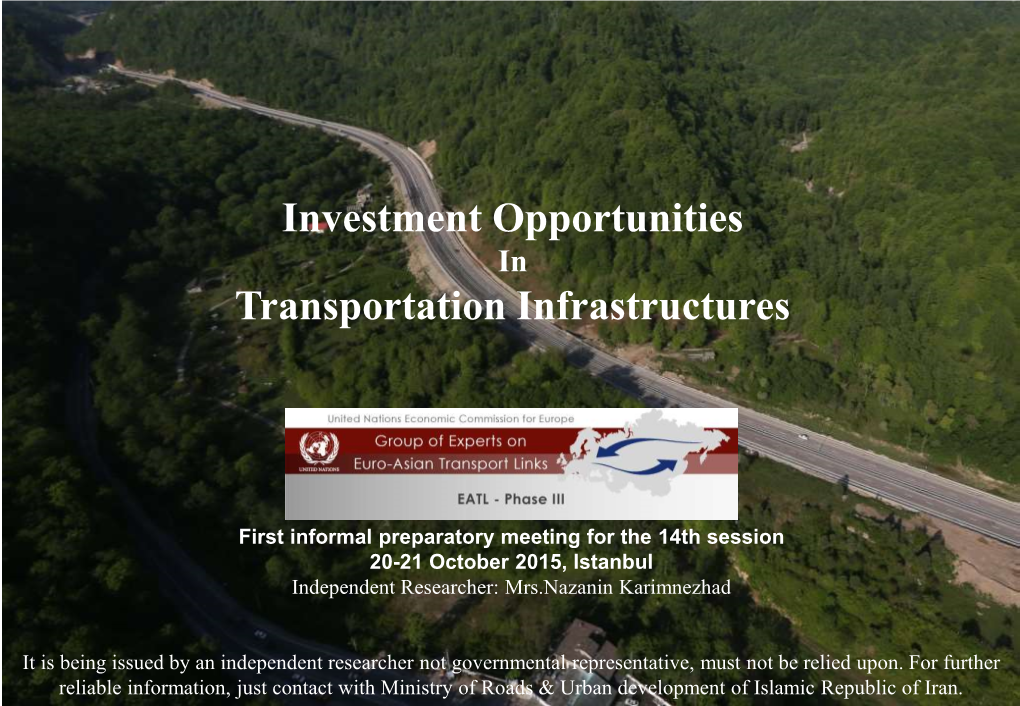Investment Opportunities Transportation Infrastructures