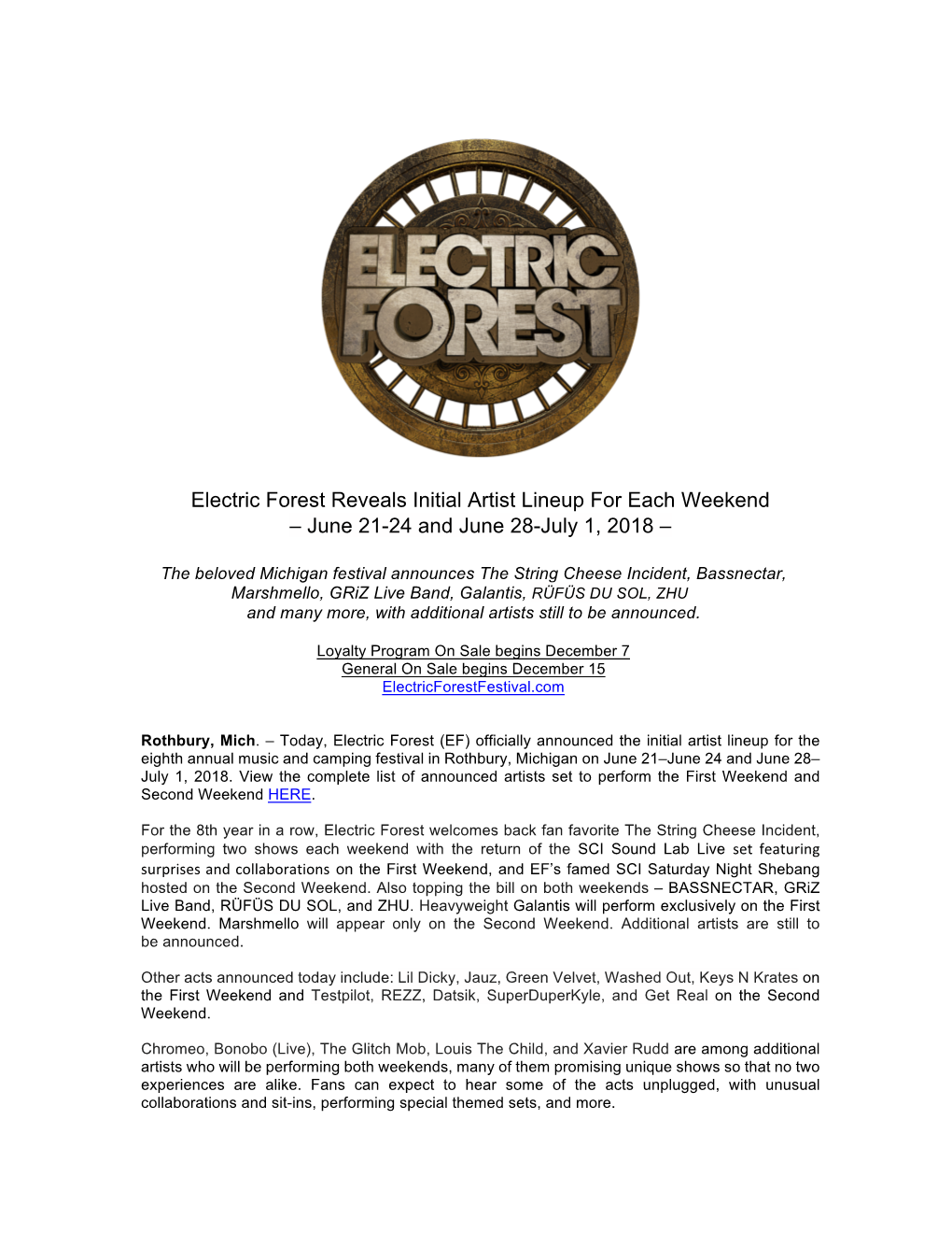 EF2018 Lineup Annoucement Press Release FINAL