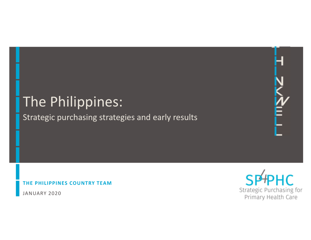 The Philippines: Strategic Purchasing Strategies and Early Results