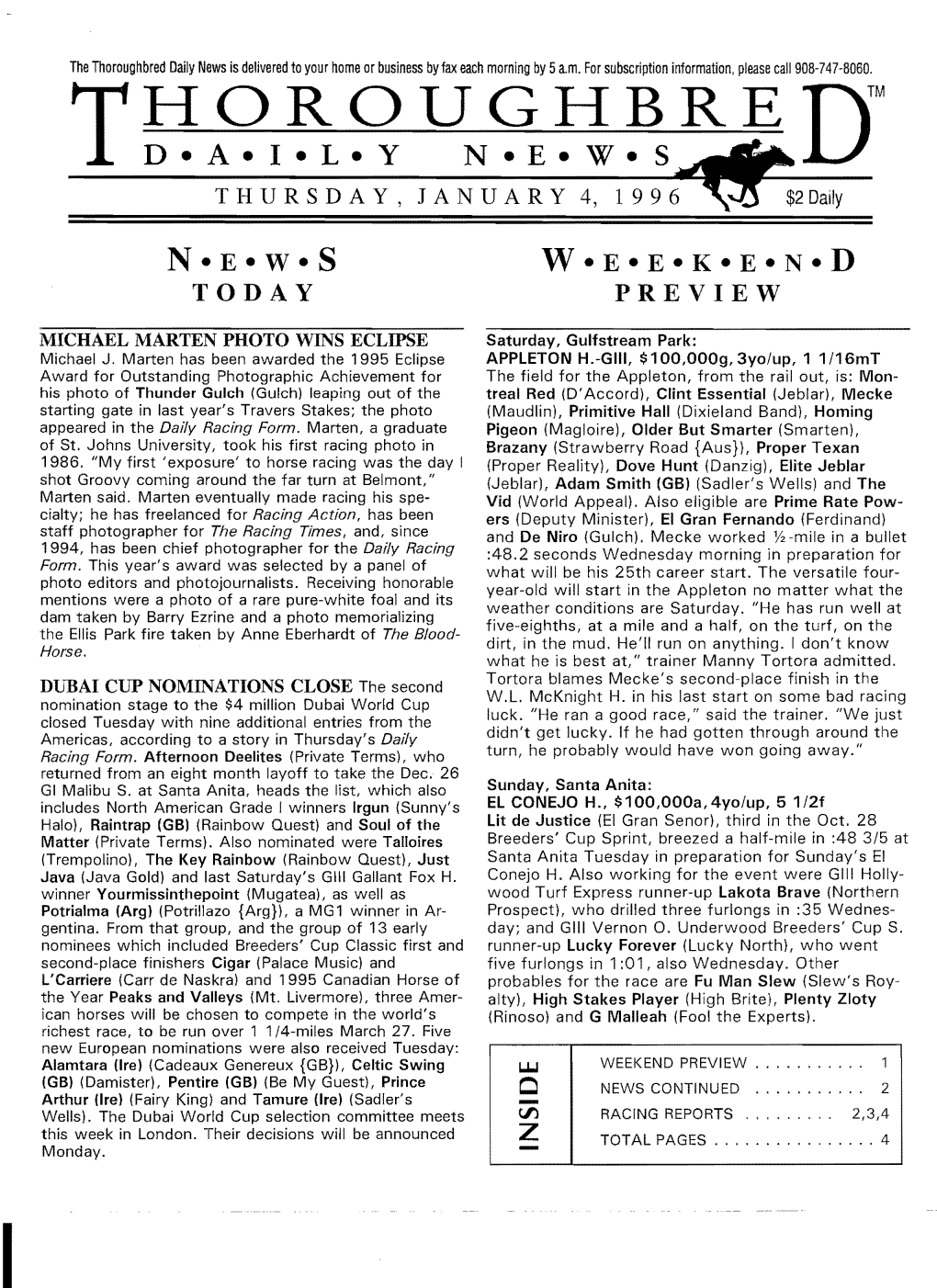 Red Daily News Is Delivered to Your Home Or Business by Fax Each Morning by 5A.M