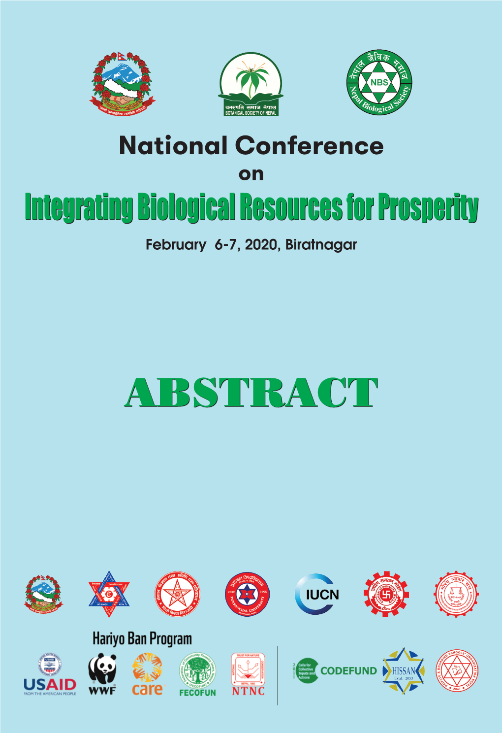 Integrating Biological Resources for Prosperity February 6-7, 2020, Biratnagar