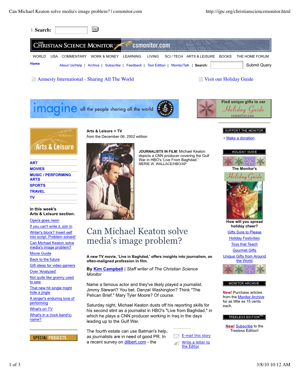 Can Michael Keaton Solve Media's Image Problem? | Csmonitor.Com