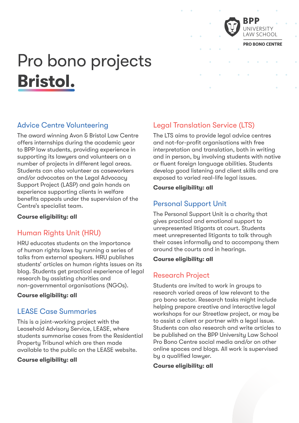 Pro Bono Projects Bristol