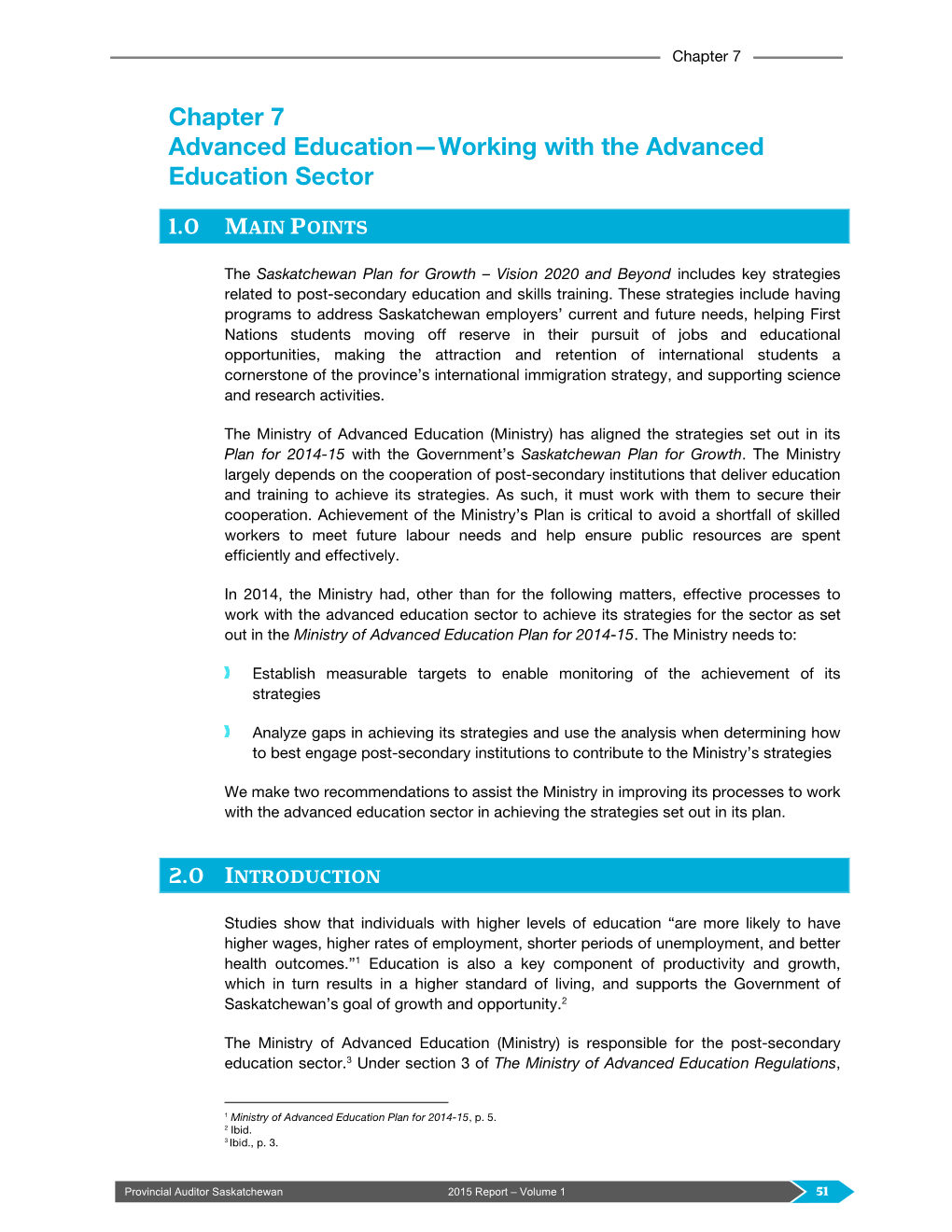 7 Advanced Education—Working with the Advanced Education Sector