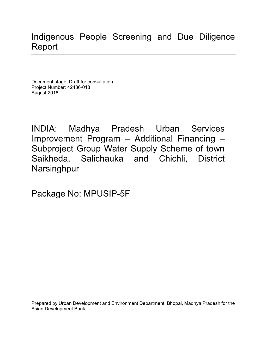 42486-018: Madhya Pradesh Urban Services