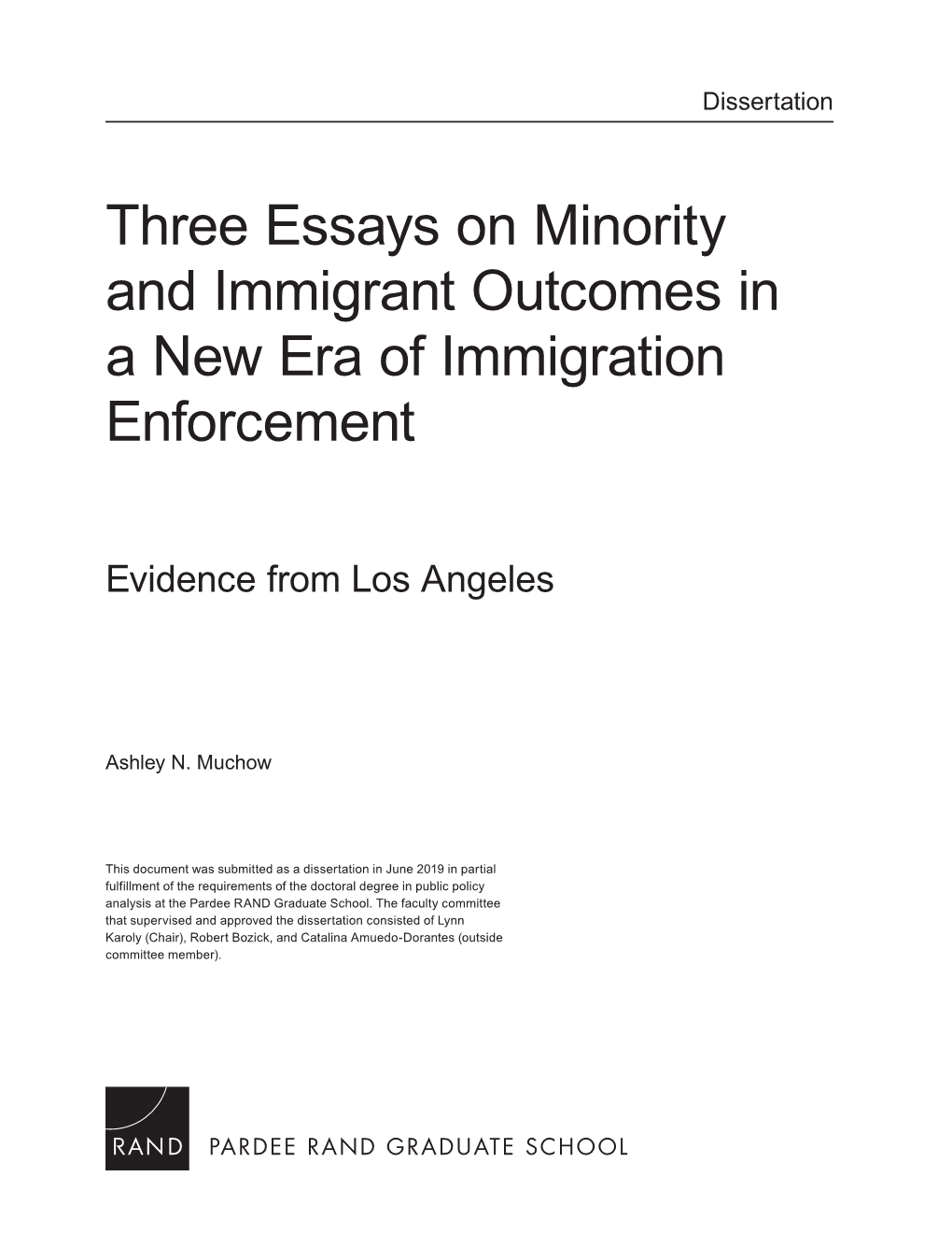 Three Essays on Minority and Immigrant Outcomes in a New Era of Immigration Enforcement