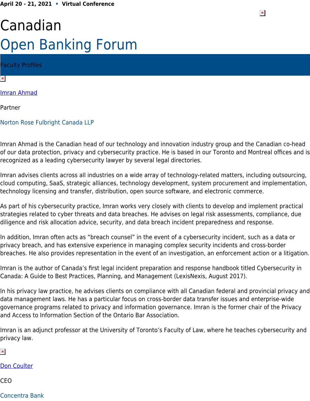 Canadian Open Banking Forum