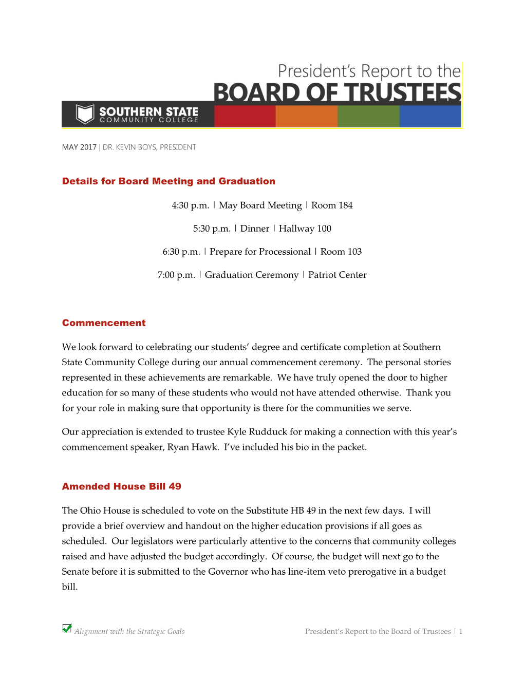 May Board Meeting | Room 184