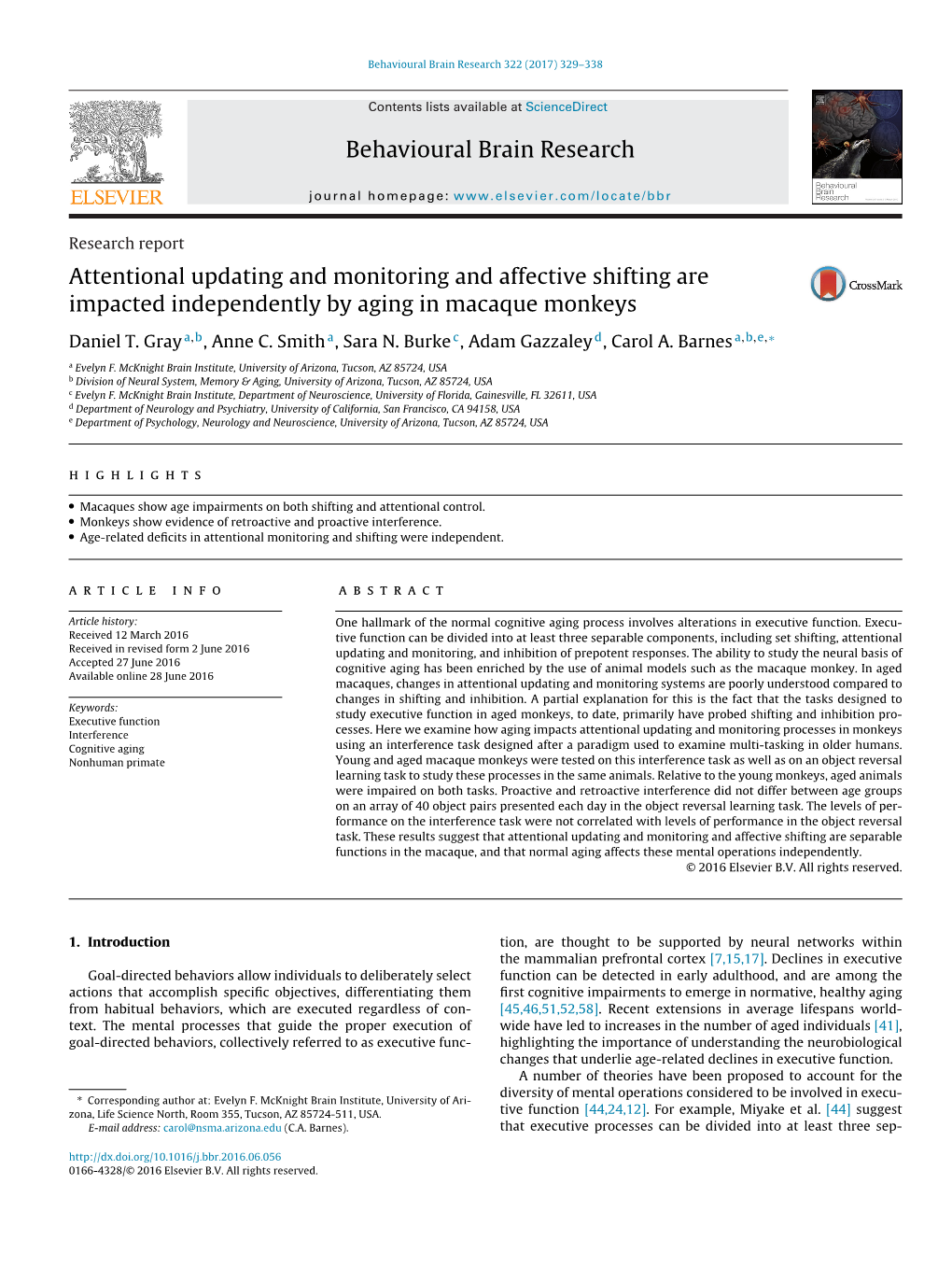 Attentional Updating and Monitoring and Affective Shifting Are