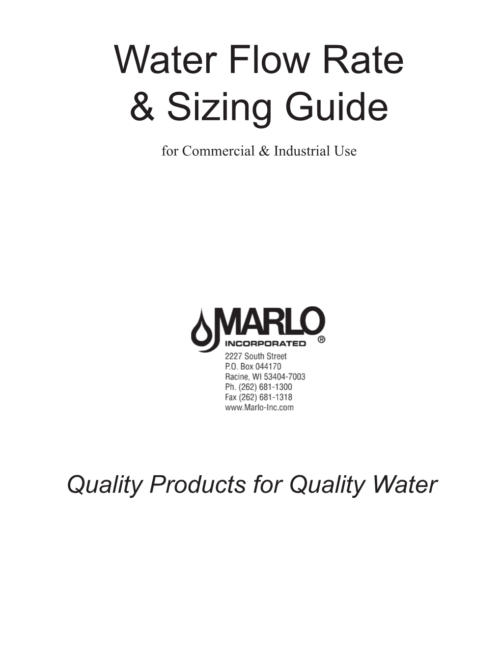 Water Flow Rate & Sizing Guide