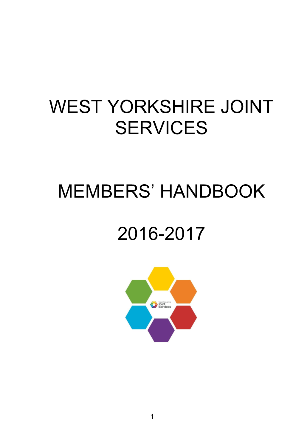 West Yorkshire Joint Services Members' Handbook 2016-2017