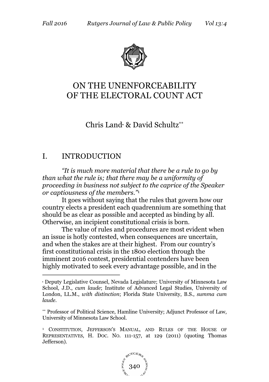 On the Unenforceability of the Electoral Count Act