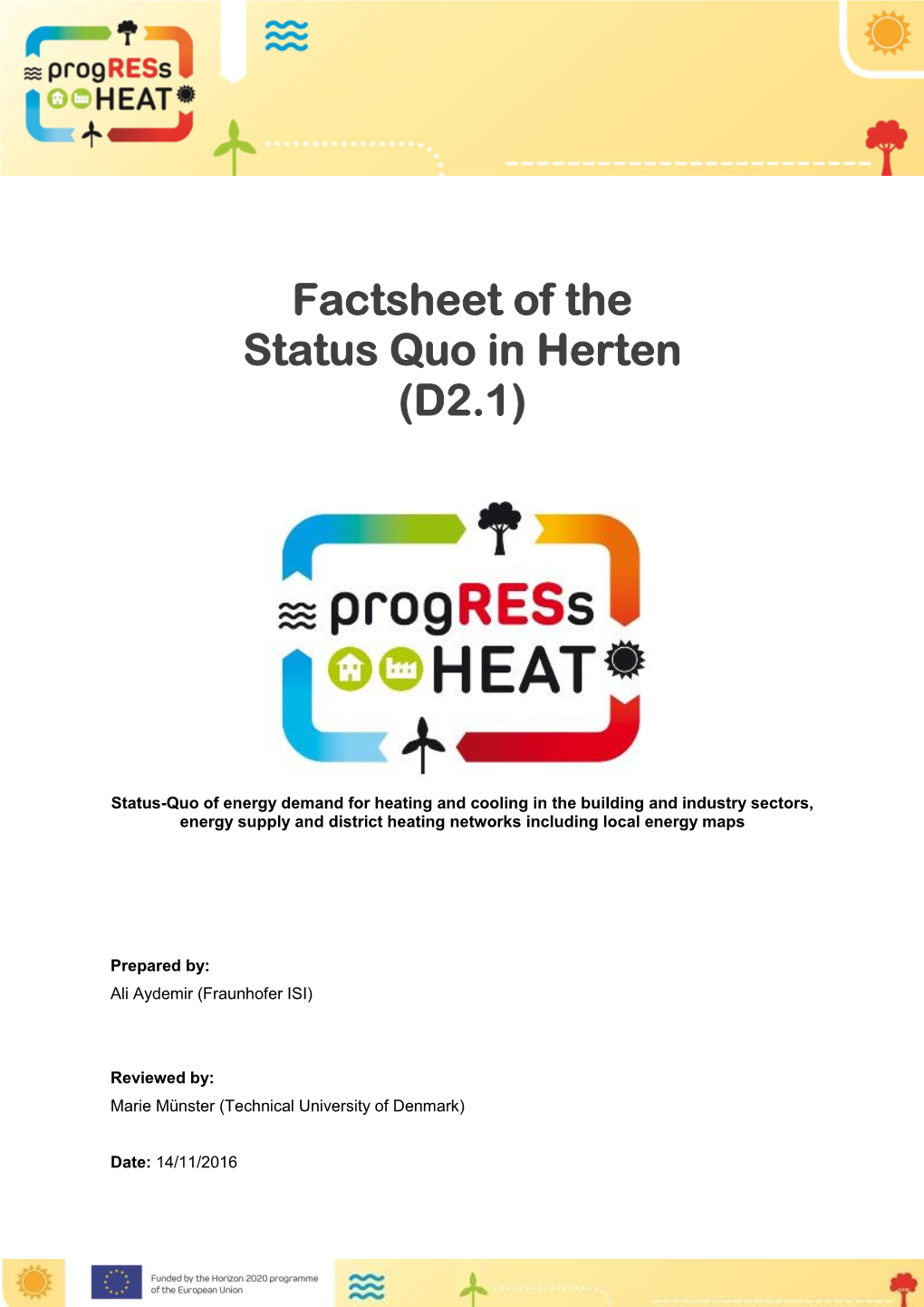 Factsheet of the Status Quo in Herten (D2.1)