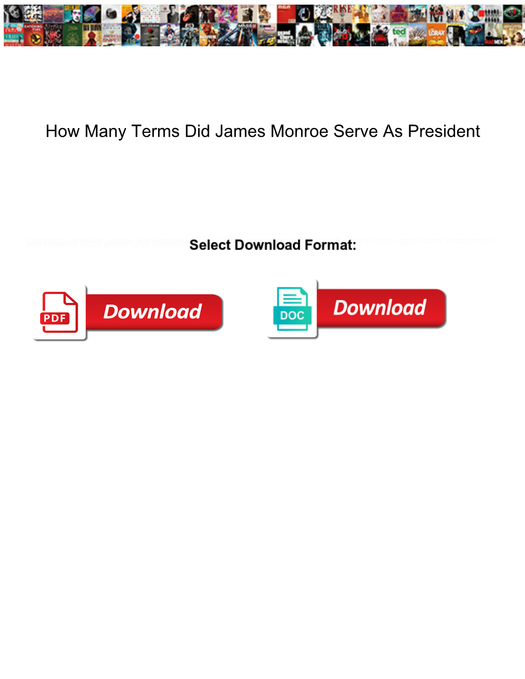 How Many Terms Did James Monroe Serve As President