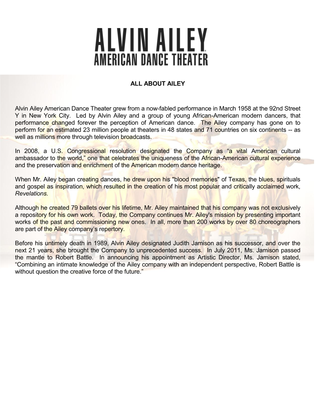 Alvin Ailey American Dance Theater Grew from a Now-Fabled Performance in March 1958 at the 92Nd Street Y in New York City