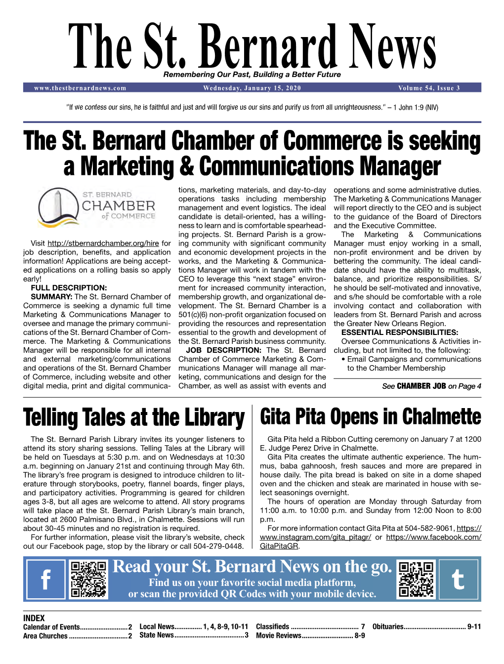 The St. Bernard Chamber of Commerce Is Seeking a Marketing & Communications Manager