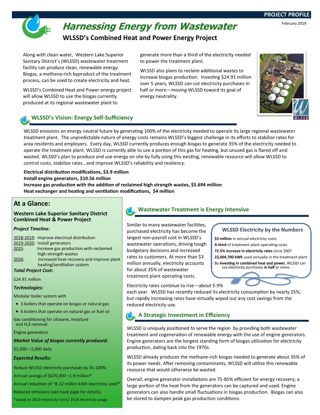 Harnessing Energy from Wastewater WLSSD’S Combined Heat and Power Energy Project