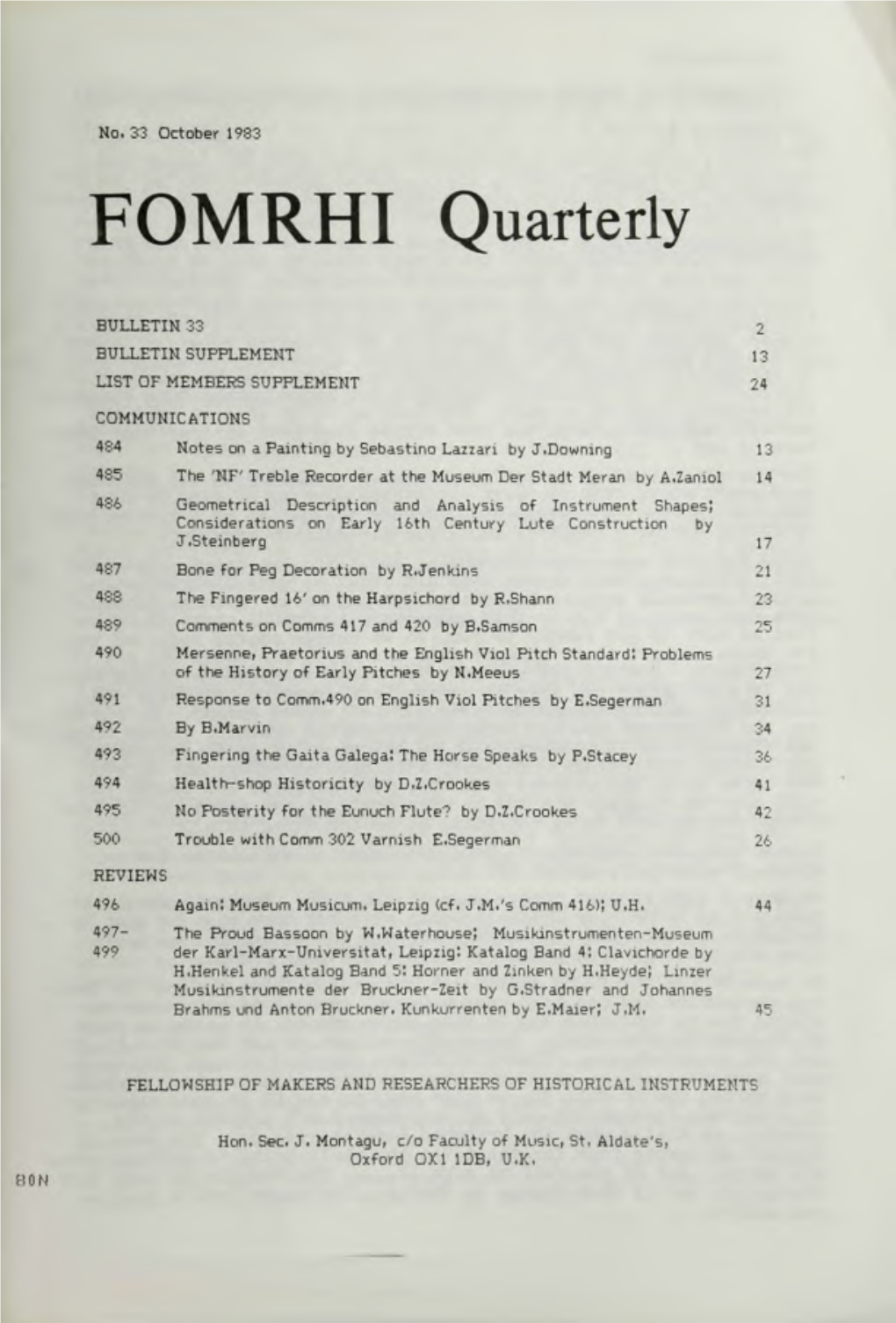 FOMRHI Quarterly