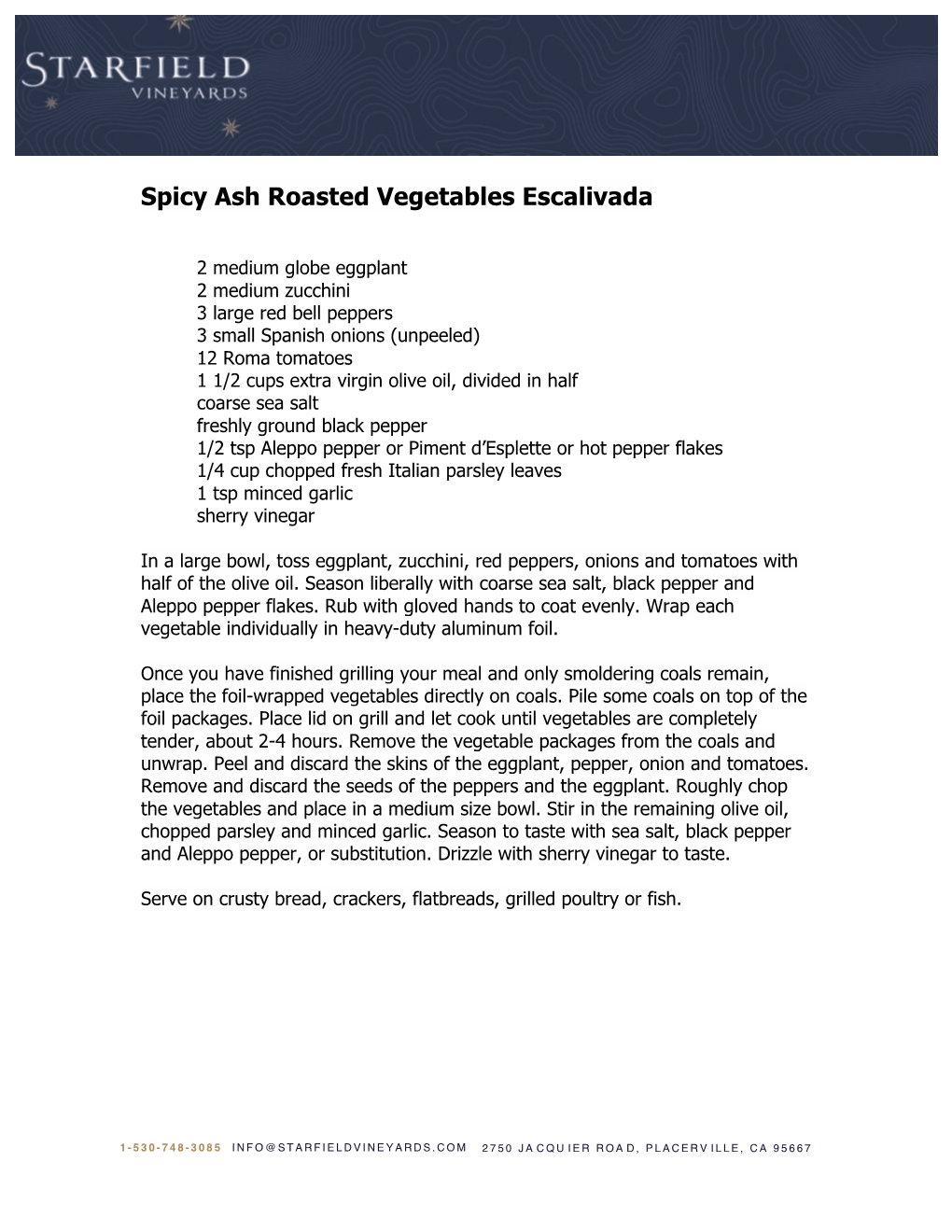 Spicy Ash Roasted Vegetables Escalivada