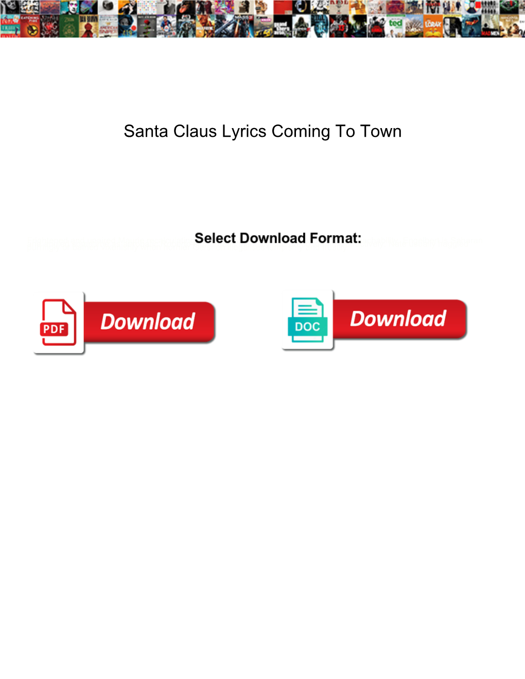 Santa Claus Lyrics Coming to Town