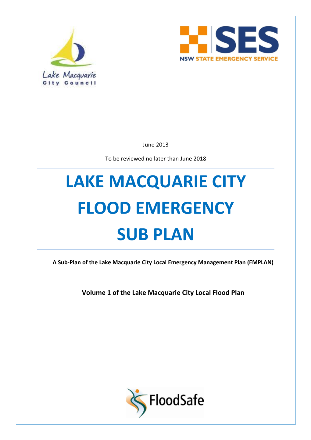 Lake Macquarie City Flood Emergency Sub Plan