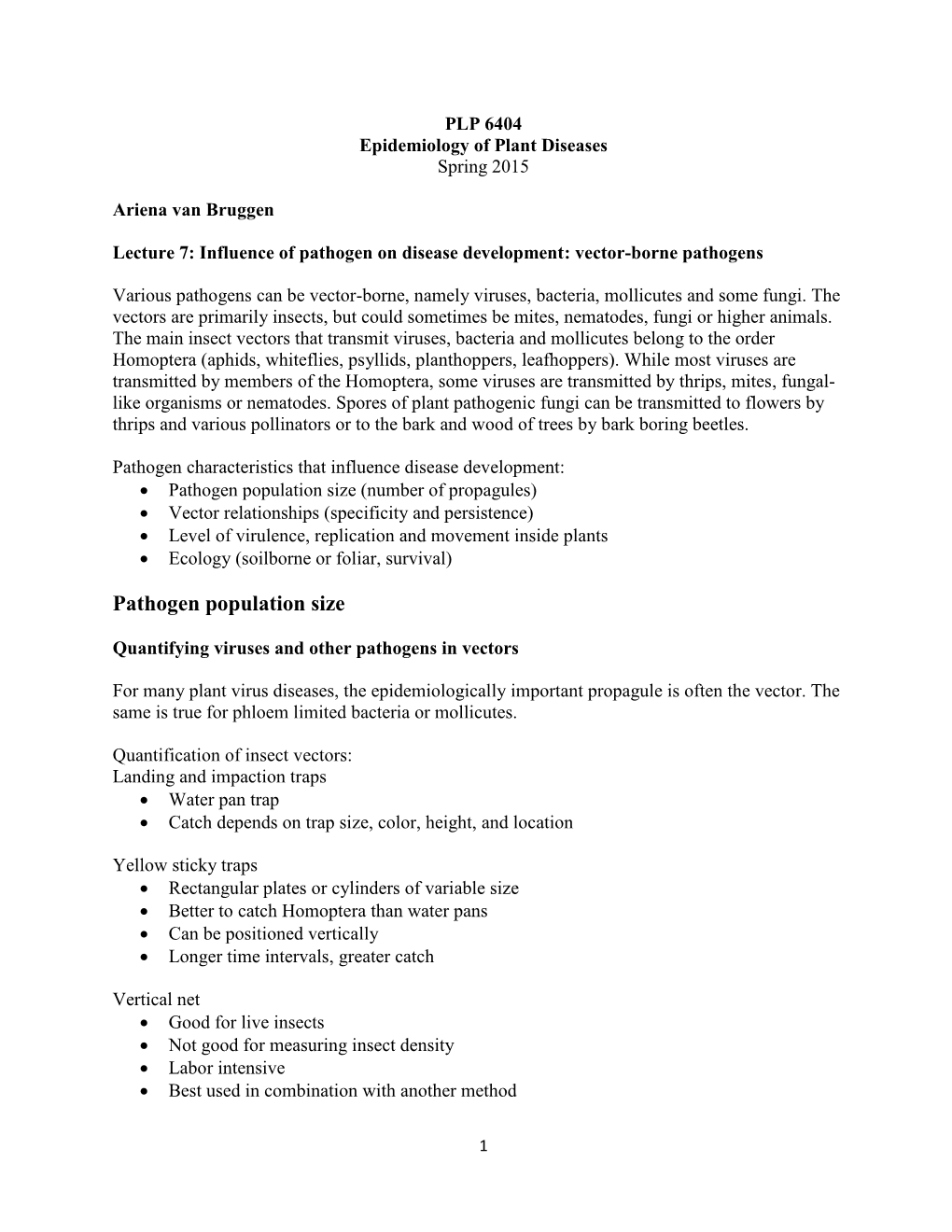 Pathogen Population Size