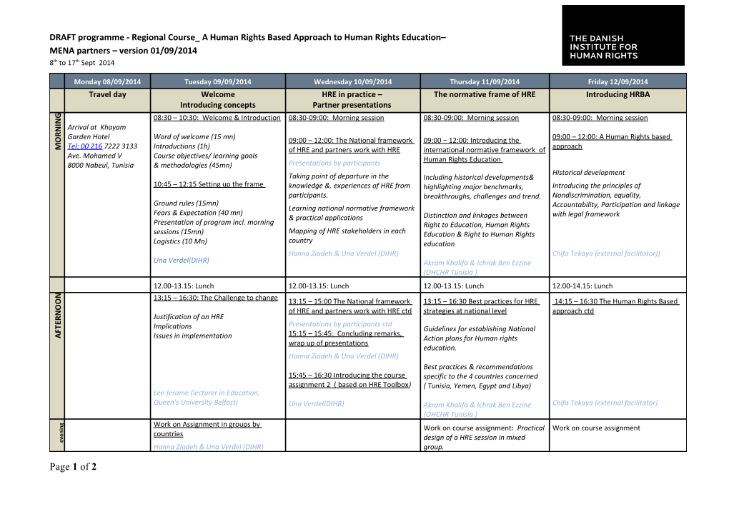 MENA Partners Version 01/09/2014