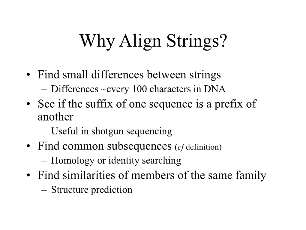 Sequence Alignment