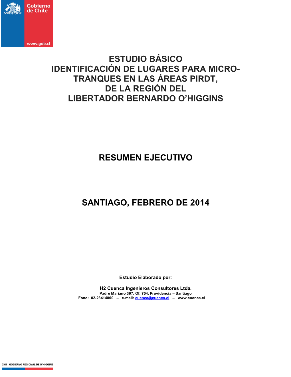 Tranques En Las Áreas Pirdt, De La Región Del Libertador Bernardo O’Higgins