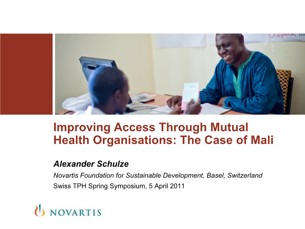 Improving Access Through Mutual Health Organisations: the Case of Mali