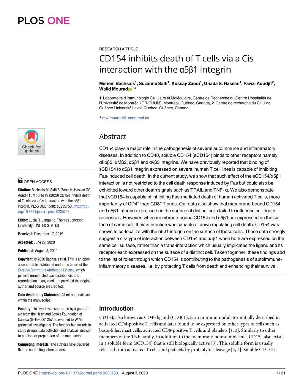 CD154 Inhibits Death of T Cells Via a Cis Interaction with the Α5β1 Integrin
