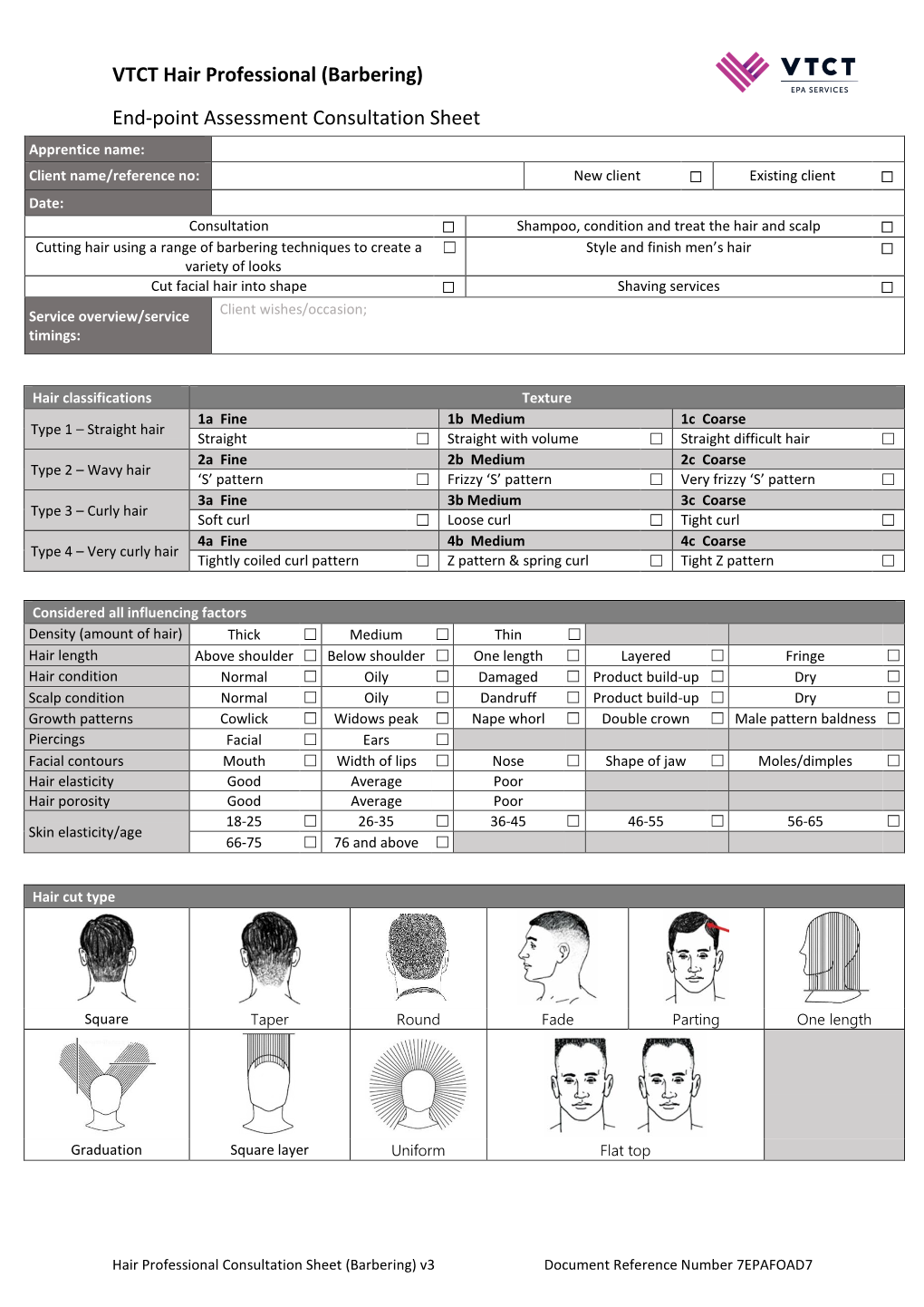 End-Point Assessment Consultation Sheet