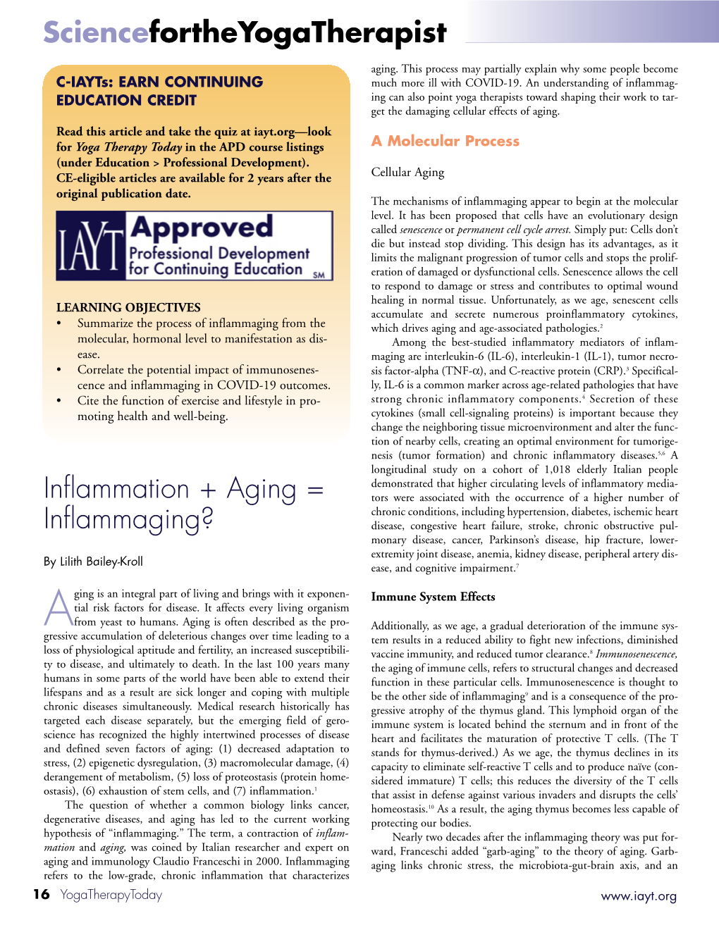 Inflammation + Aging = Inflammaging?