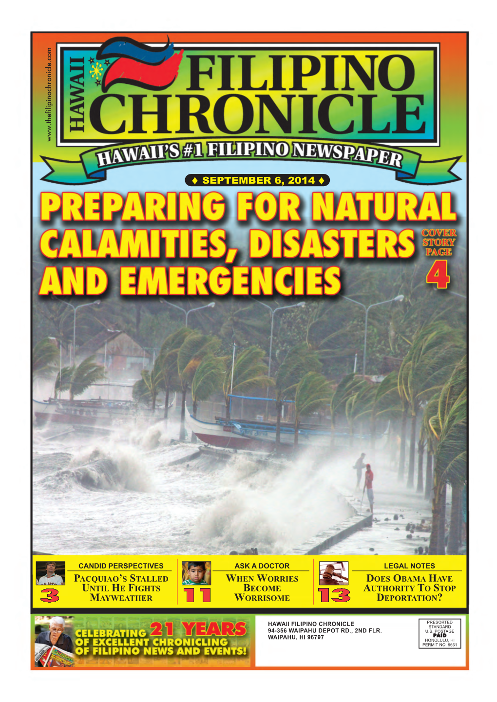 September 6, 2014  Hawaii Filipino Chronicle  1