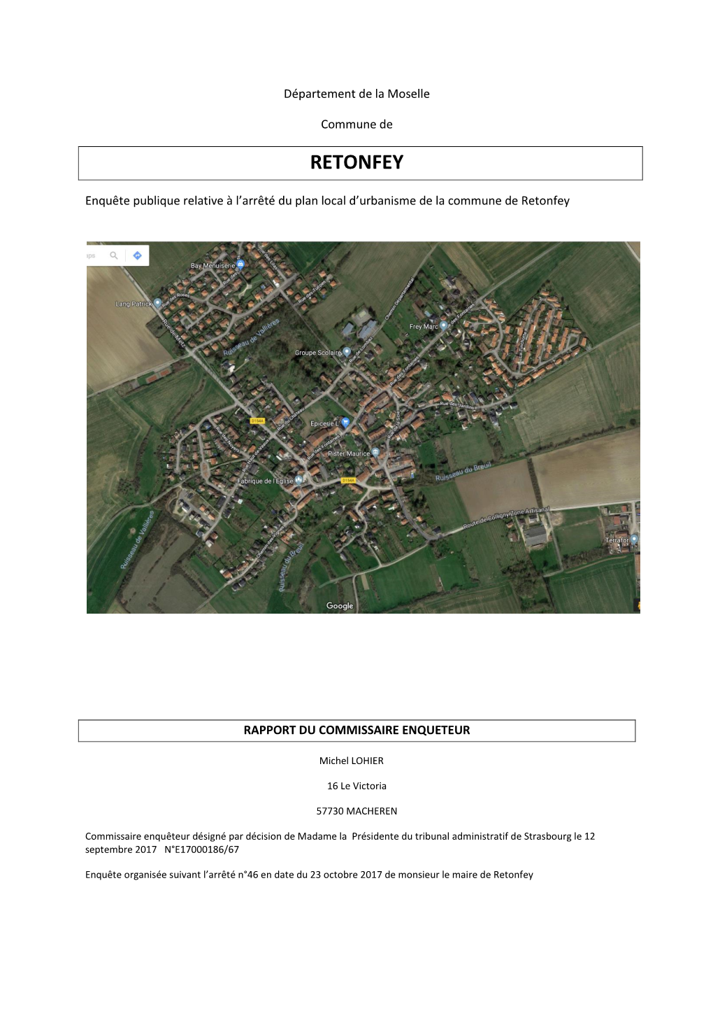 Rapport Commissaire Enqueteur