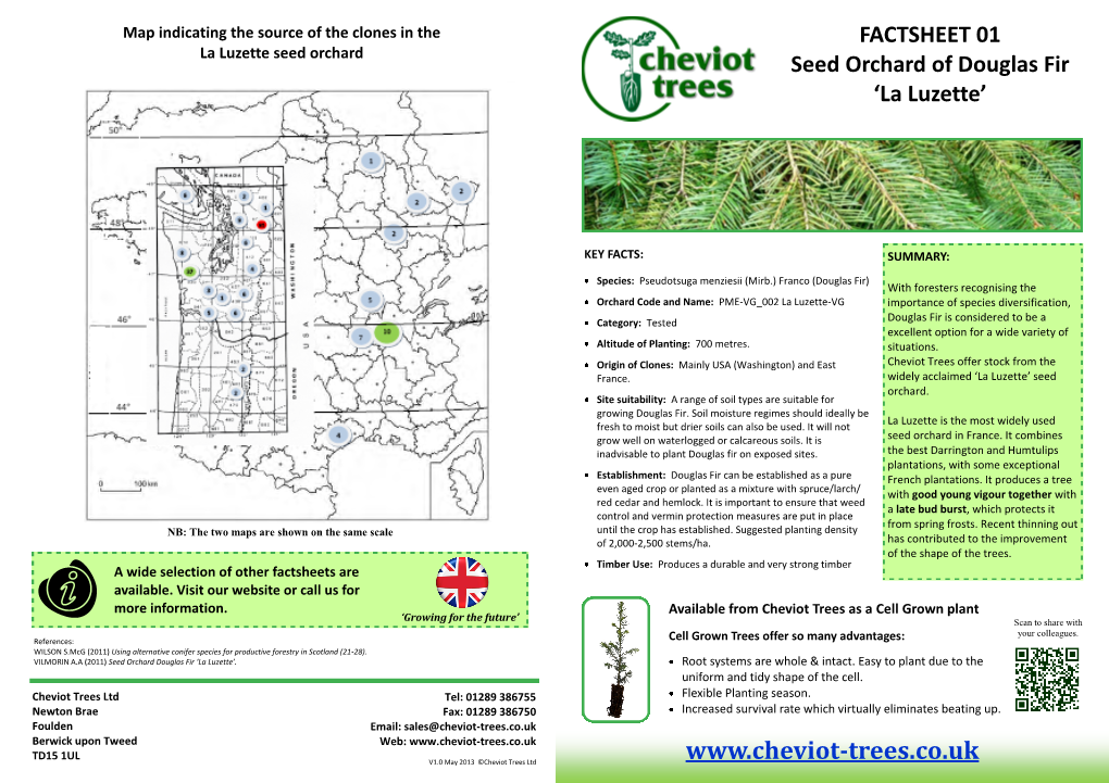 FACTSHEET 01 Seed Orchard of Douglas Fir 'La Luzette'