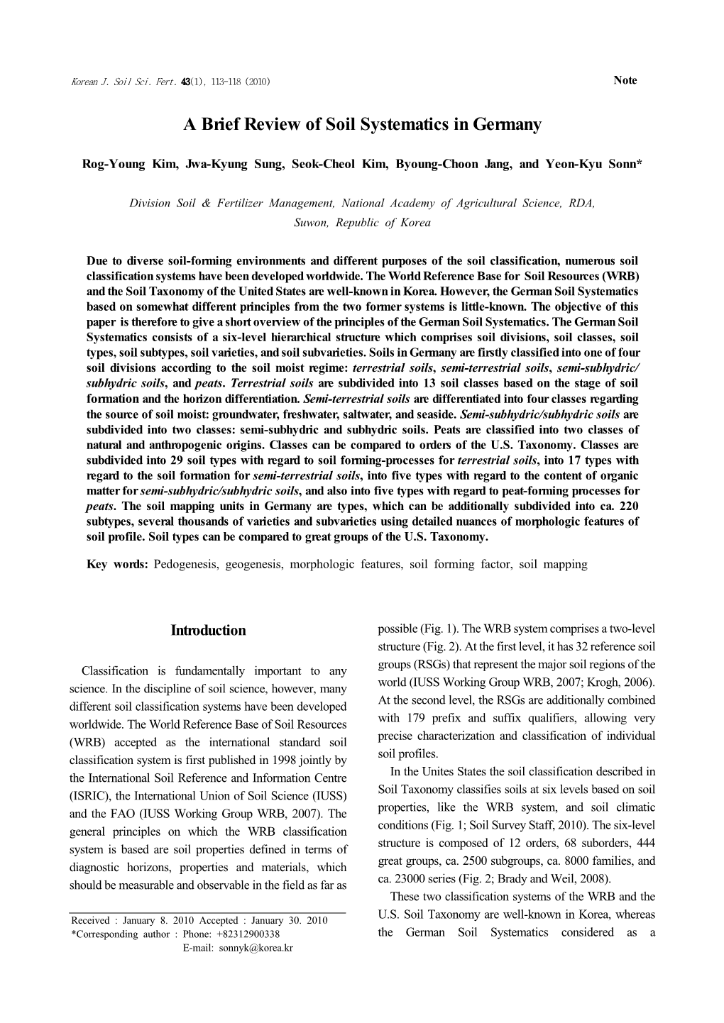 A Brief Review of Soil Systematics in Germany