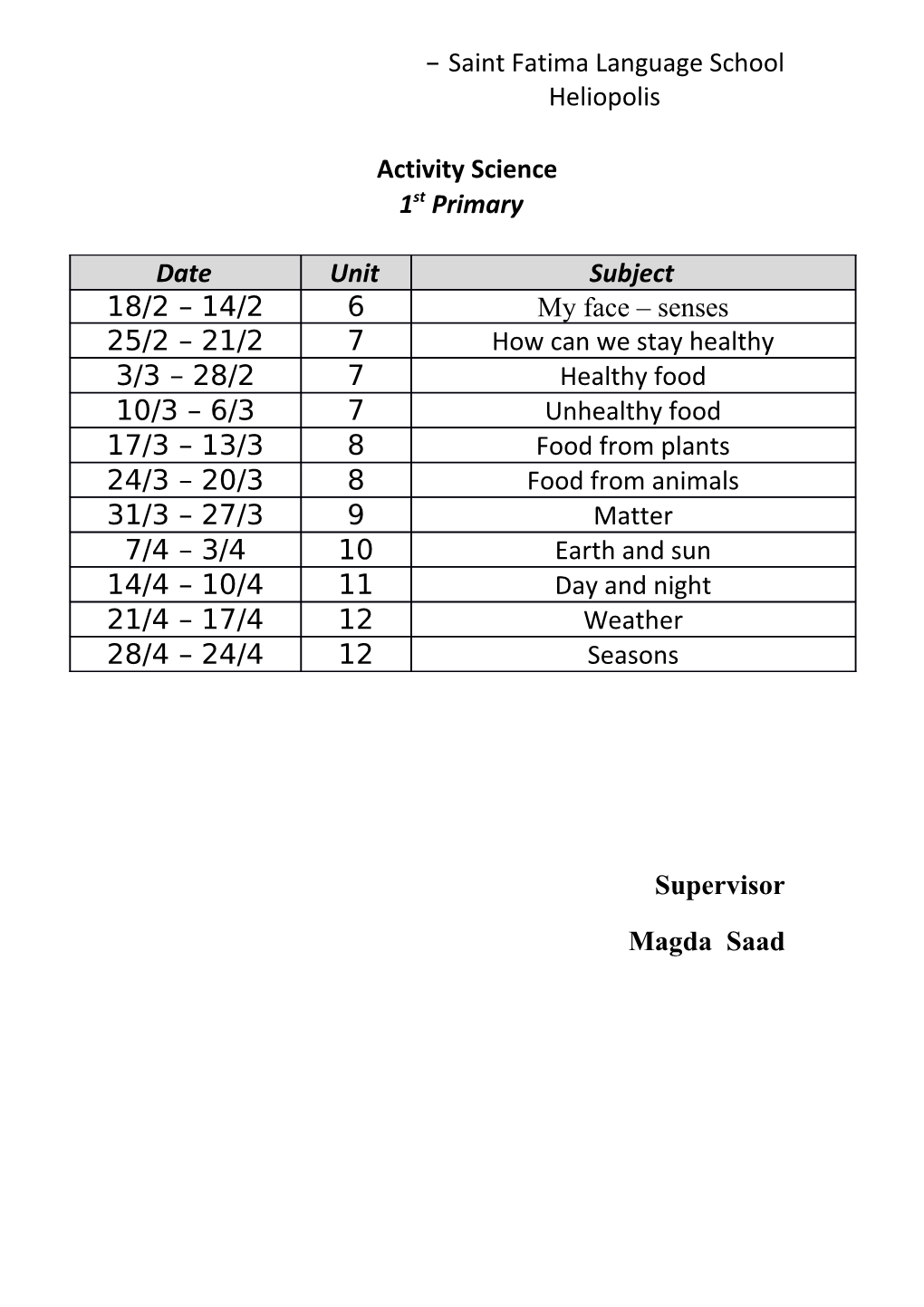 Saint Fatima Language School