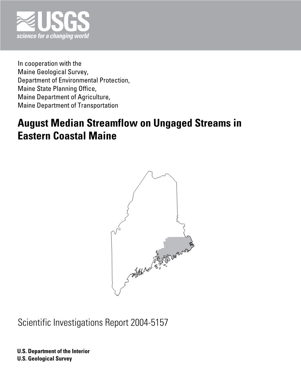 August Median Streamflow on Ungaged Streams in Eastern Coastal Maine