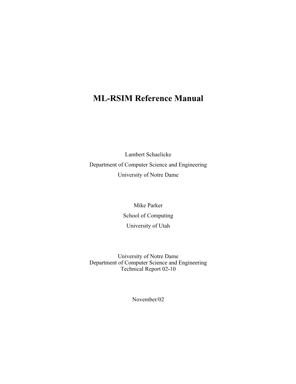 ML-RSIM Reference Manual