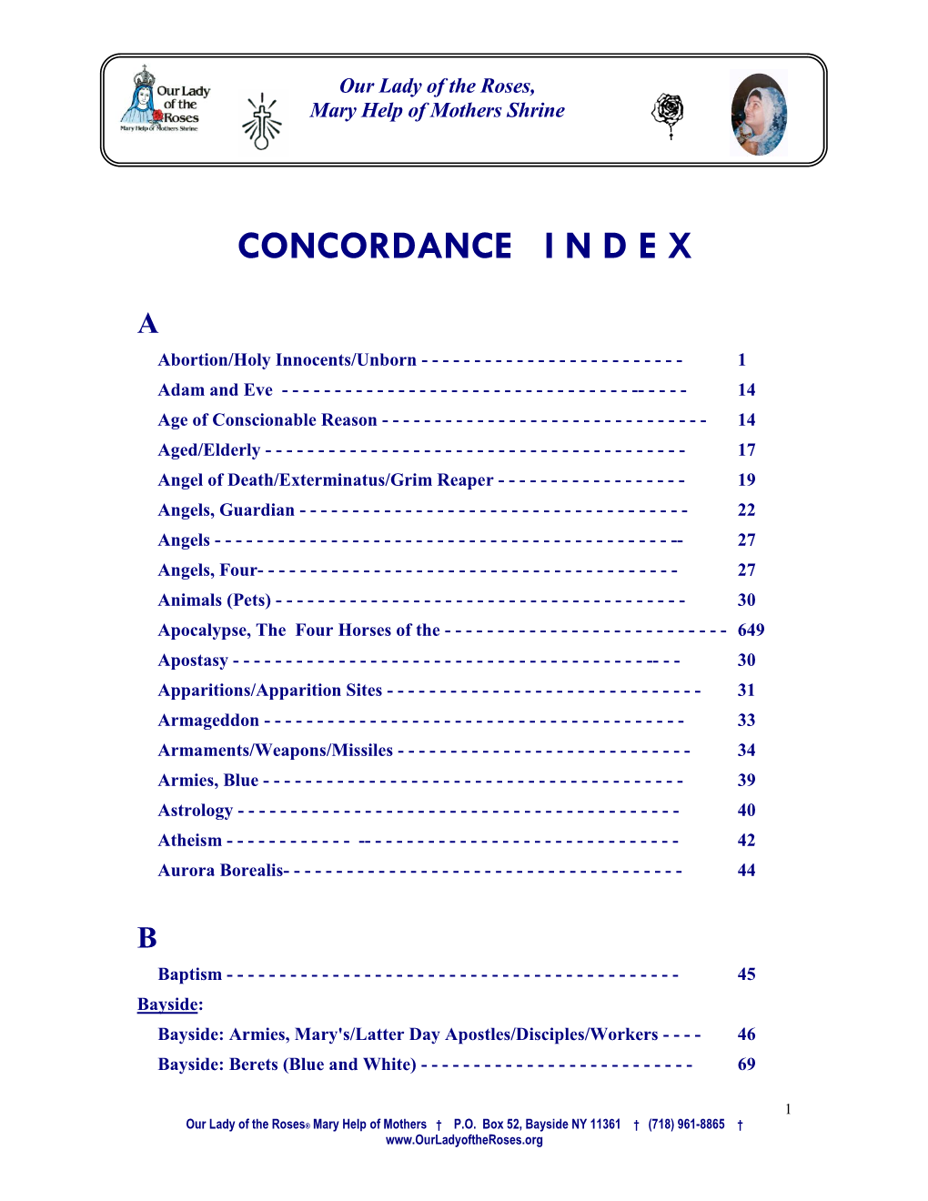 Concordance Book