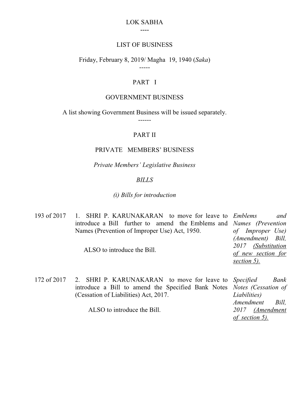 LOB 17 SESSION of 16 LOK SABHA 8.2.2019 for Proof Final