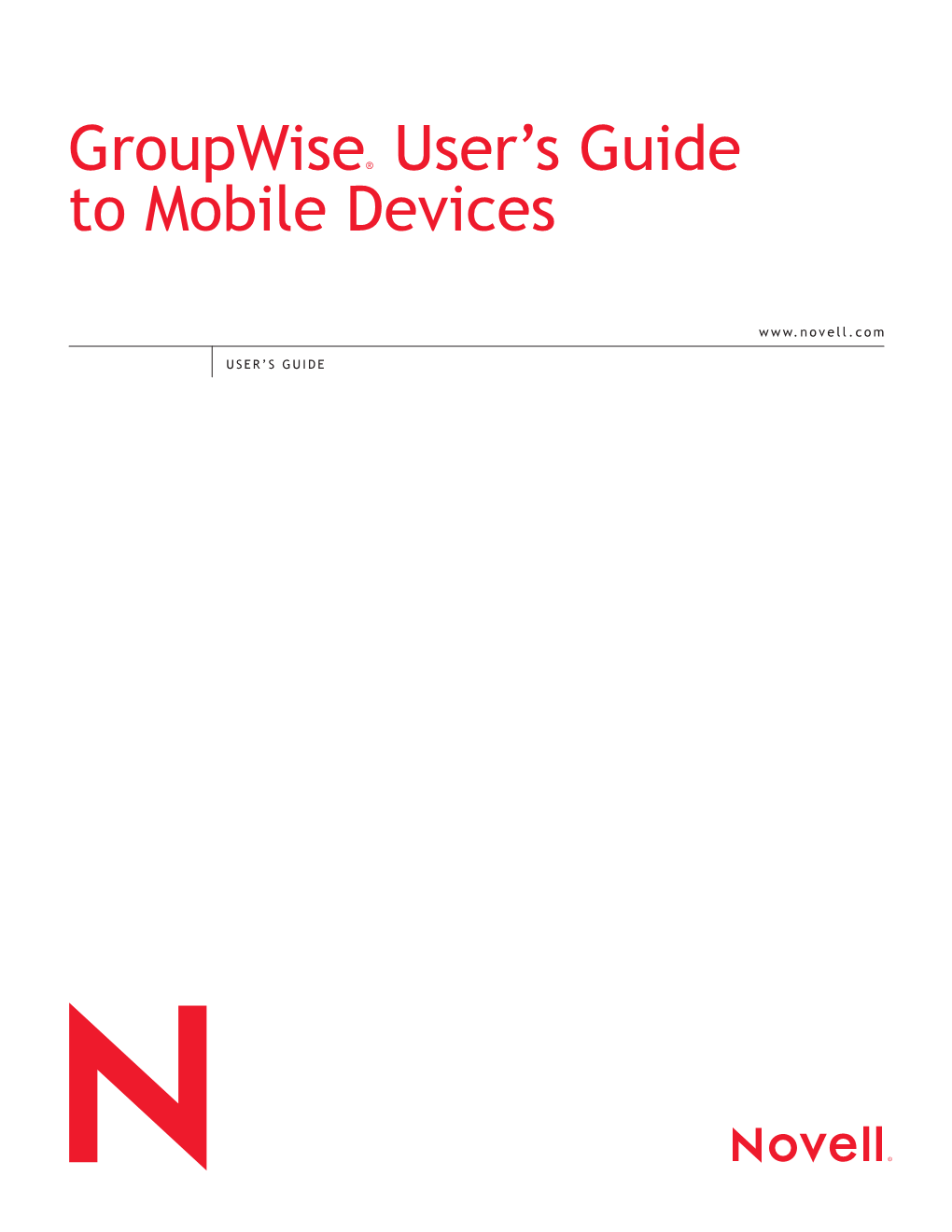 Groupwise User's Guide to Mobile Devices User's Guide