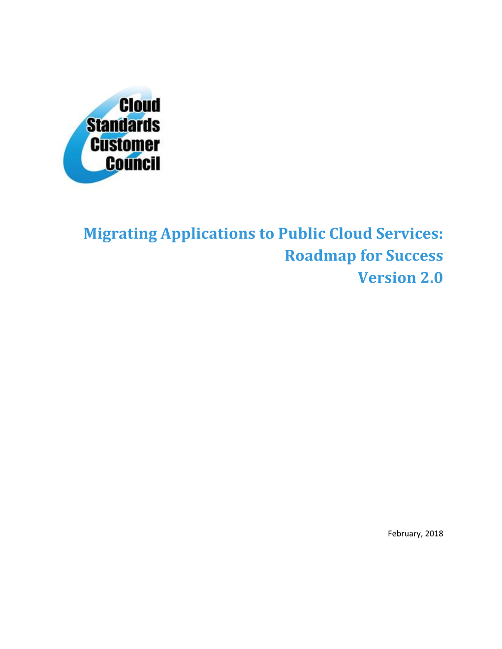 Migrating Applications to Public Cloud Services: Roadmap for Success Version 2.0