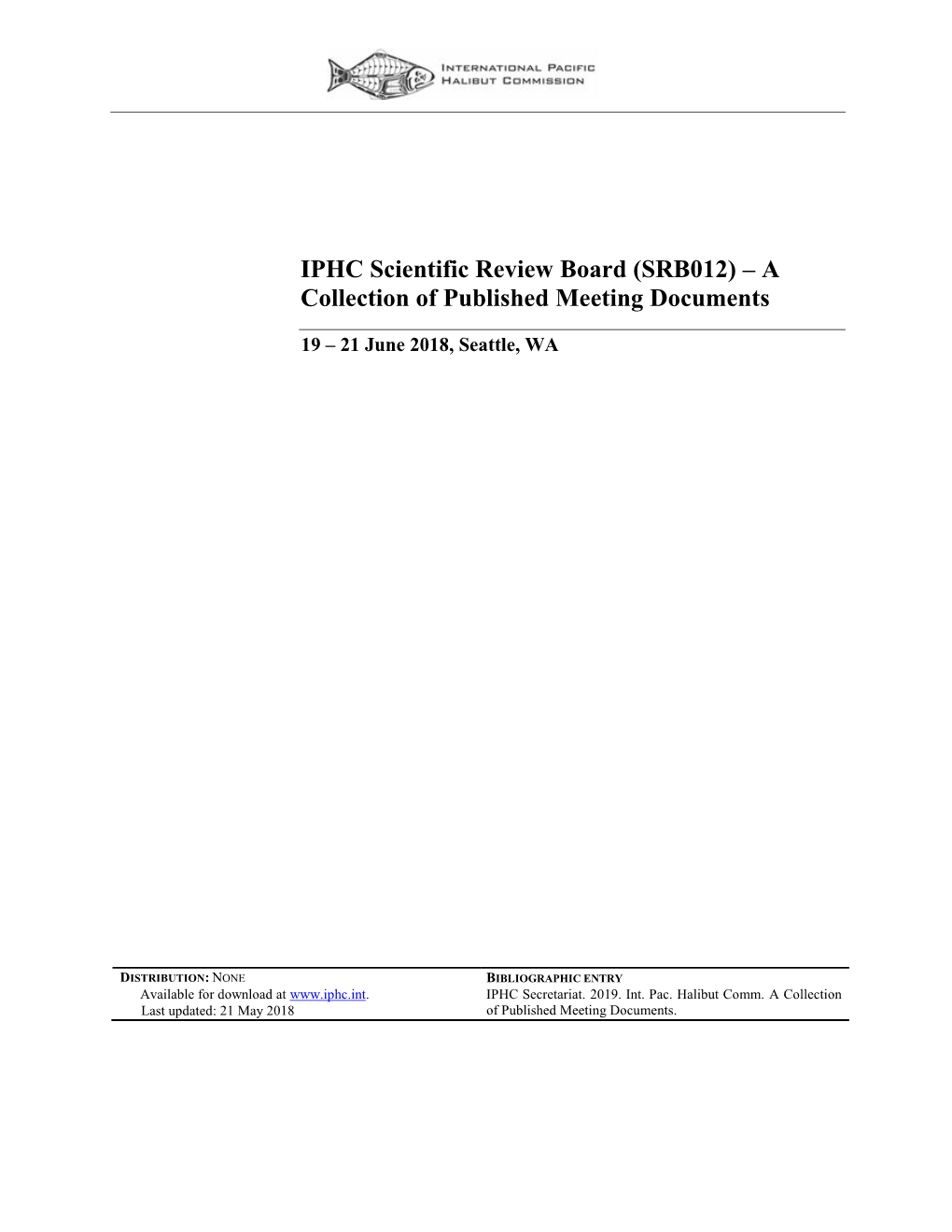 SRB012) – a Collection of Published Meeting Documents