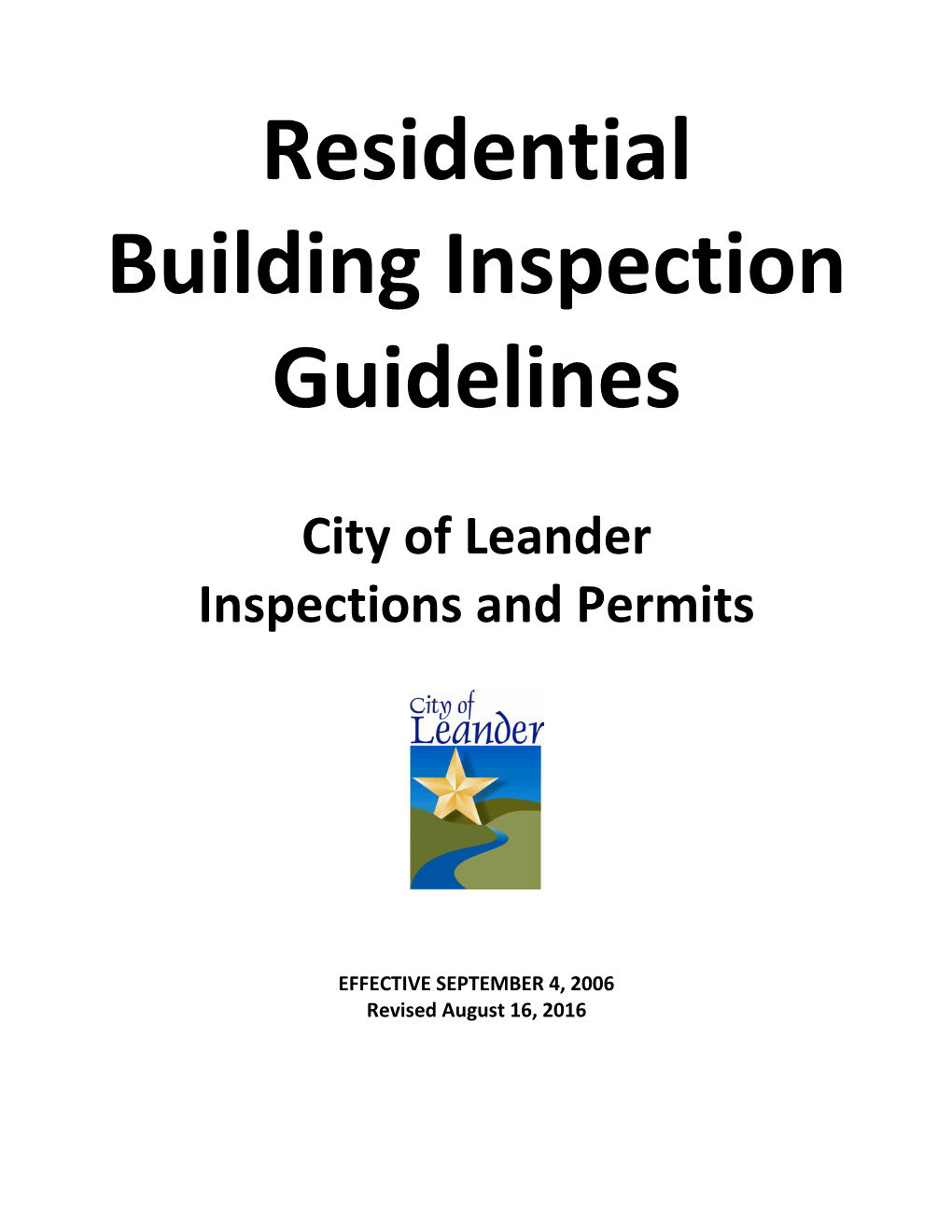 City of Leander Inspections and Permits