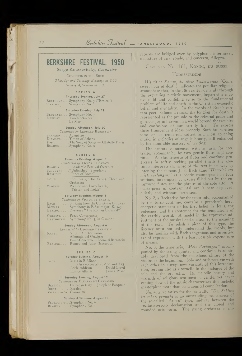 Boston Symphony Orchestra Concert Programs, Summer, 1947-1950