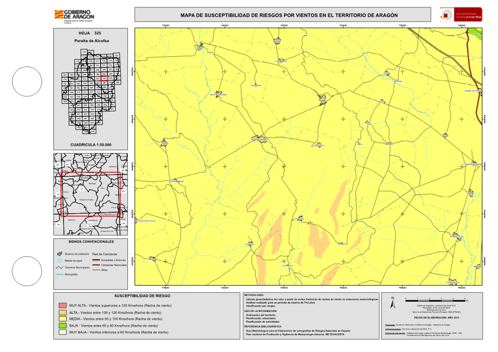 Mapa De Susceptibilidad De Riesgos Por Vientos En El Territorio De Aragón